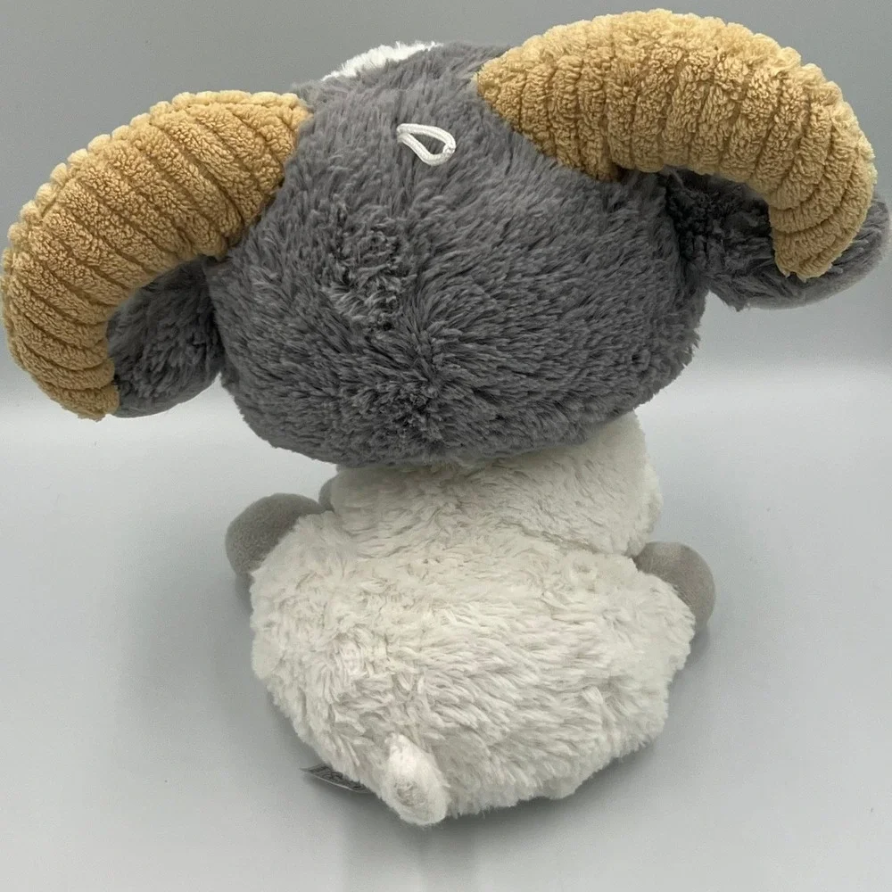 Fiesta Plush Billy Goat Ram 11in Grey White Very Good 1pc Ribbed Horns C17103